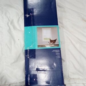 Blue and Teal Window Shade Wood White